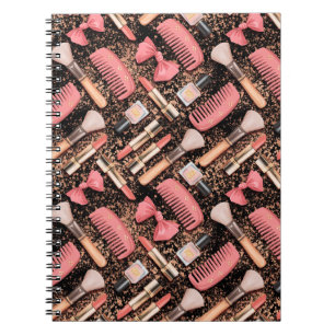 Cuaderno Patrón de brillo de cosméticos rosa