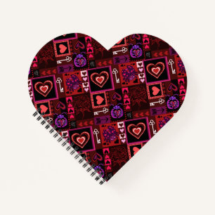 Cuaderno Patrón de Bug de Amor y Corazones Cutos