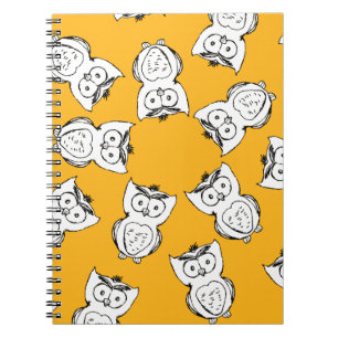 Cuaderno Patrón de búho Personalizado de patrón animal de c