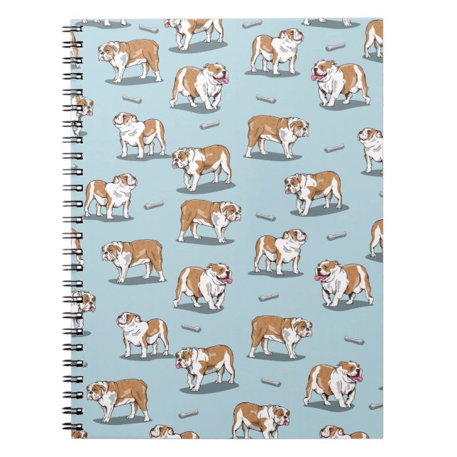 Cuaderno Patrón de bulldog inglés (Frente)