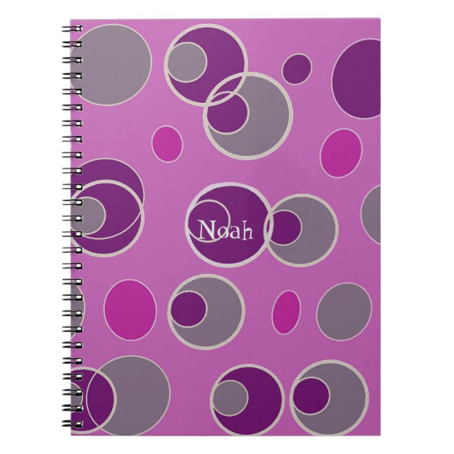 Cuaderno Patrón de burbuja retro (Frente)
