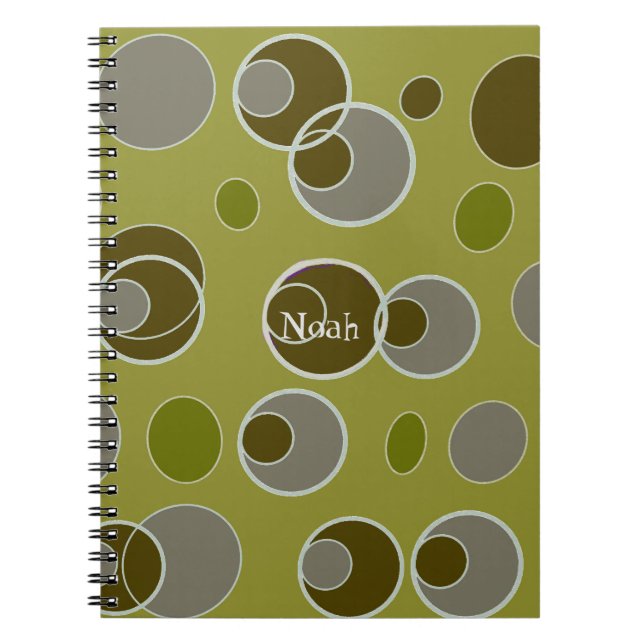 Cuaderno Patrón de burbuja retro (Frente)