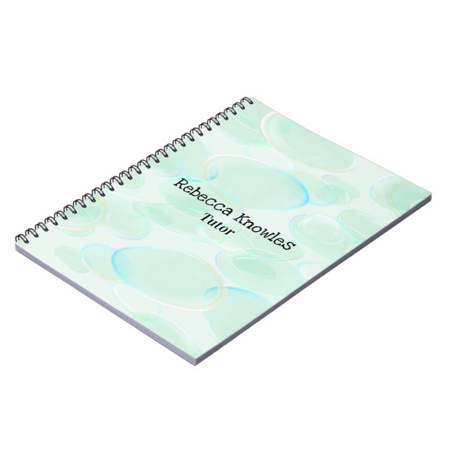 Cuaderno Patrón de burbujas verdes lindas (Lado Izquierdo)
