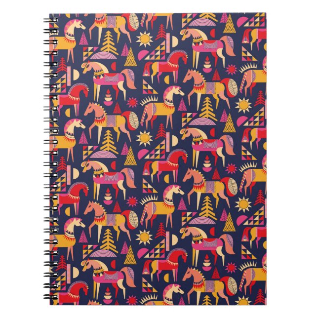 Cuaderno Patrón de caballos escandinavos sin fisuras. Decor (Frente)