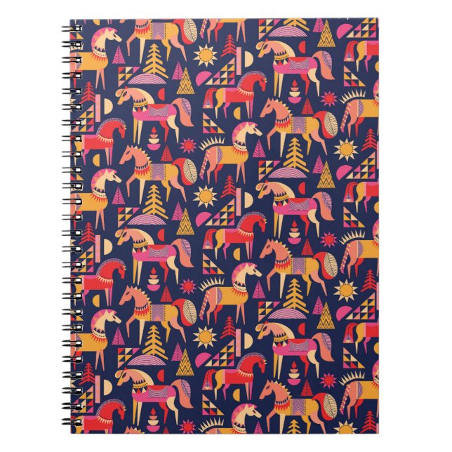 Cuaderno Patrón de caballos escandinavos sin fisuras. Decor (Frente)