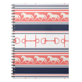 Cuaderno Patrón de caballos gris galopantes