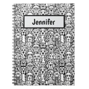 Cuaderno Patrón de cabeza de perro personalizado