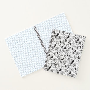 Cuaderno Patrón de cachemira en negro y blanco – Arte texti