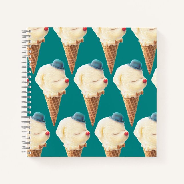 Cuaderno Patrón de cachorro de crema de hielo (Anverso)