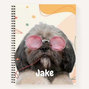 Cuaderno Patrón de cachorro de perro lindo personalizado Ca