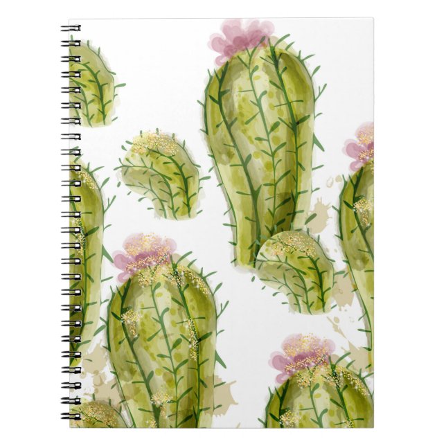 Cuaderno Patrón de Cactus acuarela (Frente)