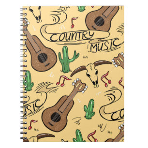 Cuaderno Patrón de cactus de guitarra de música country