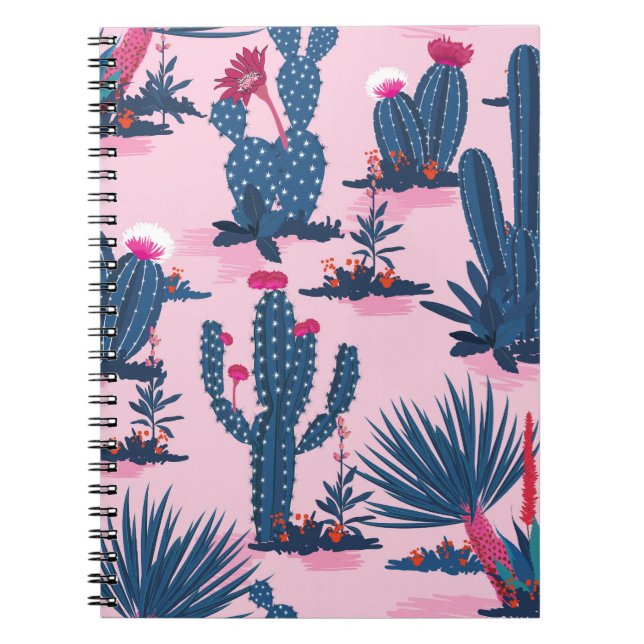Cuaderno Patrón de Cactus de verano dulce (Frente)