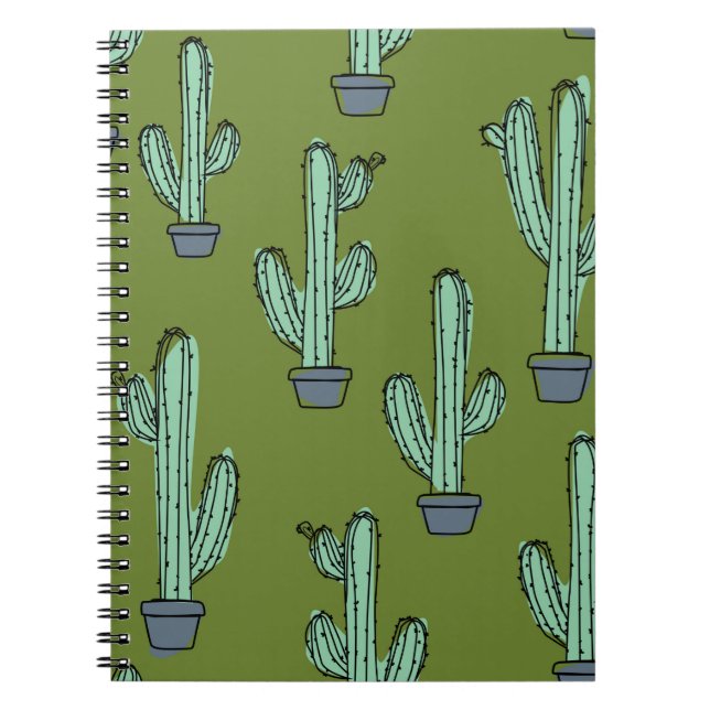 Cuaderno Patrón de cactus dibujado a mano (Frente)