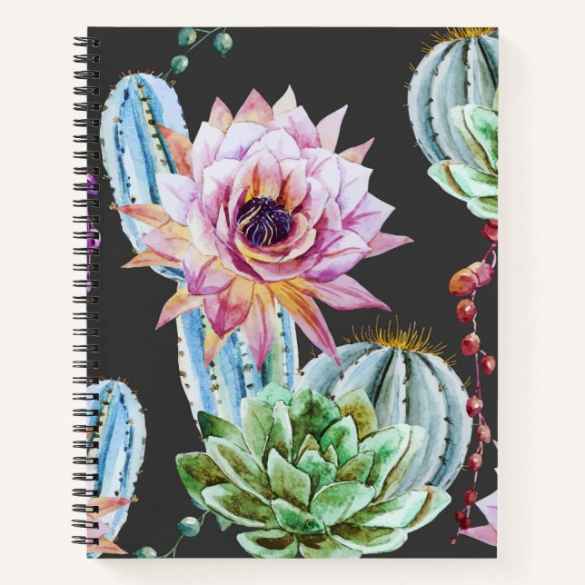 Cuaderno Patrón de cactus grandes (Anverso)