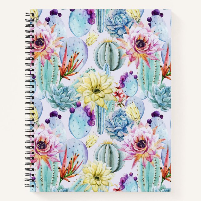 Cuaderno Patrón de cactus pequeños (Anverso)