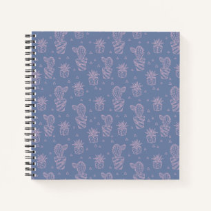Cuaderno Patrón de cactus Personalizado rosa y púrpura