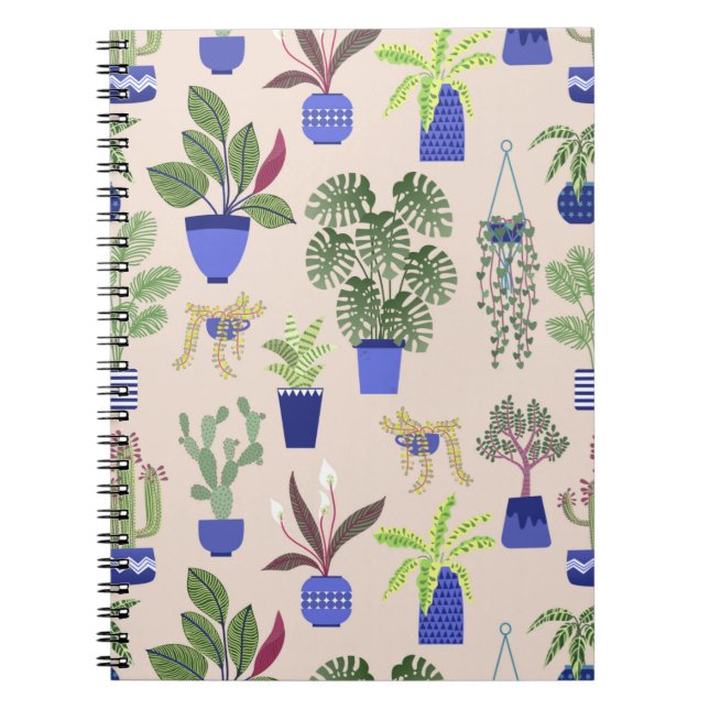 Cuaderno Patrón de Cactus Rubor Rosa (Frente)