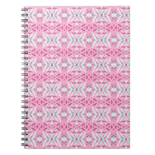 Cuaderno Patrón de cadena de decáreo de encaje azul y rosa