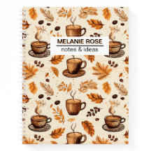 Patrón de café de Doodle lindo| portátil de espira