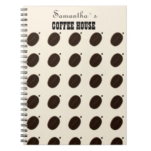 Cuaderno Patrón de café espresso marrón para la marca de un
