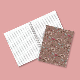 Cuaderno Patrón de café juguetón ahora Mocha