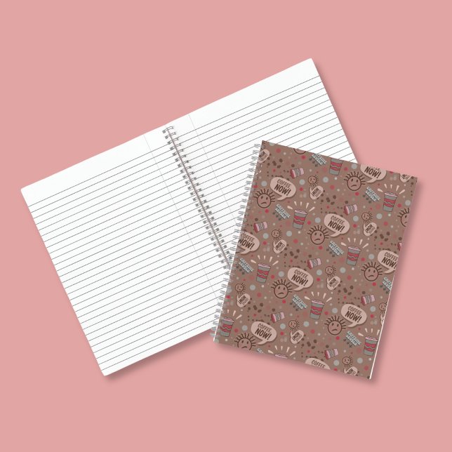 Cuaderno Patrón de café juguetón ahora Mocha (Subido por el creador)