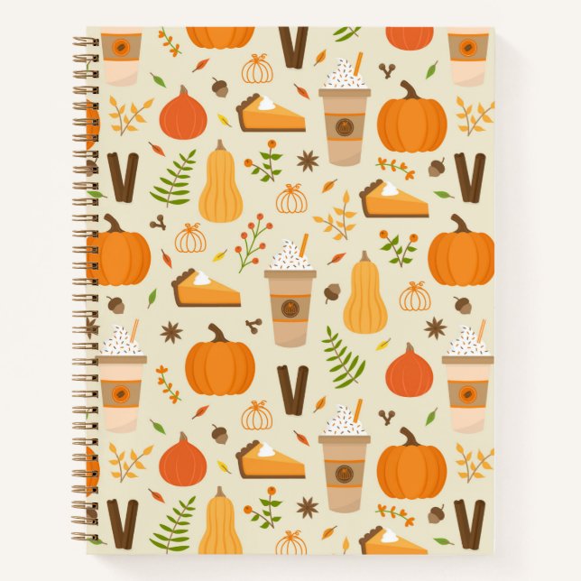 Cuaderno Patrón de caída del Naranja divertido (Anverso)