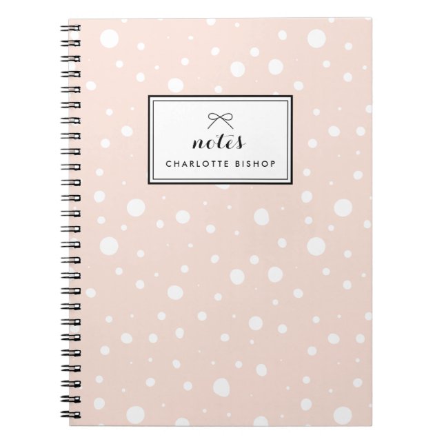Cuaderno Patrón de caídas de nieve de Rubor personalizado (Frente)