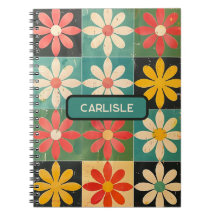 Patrón de caja de flores retro Groovy Daisy amaril