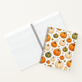 Cuaderno Patrón de calabaza acuarela Calabazas de otoño 