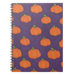 Cuaderno Patrón de calabaza de caída púrpura