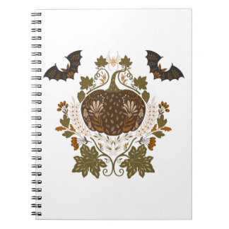 Cuaderno Patrón de calabaza de Halloween folclórico