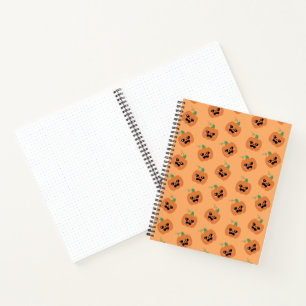 Cuaderno Patrón de calabazas de Kawaii de Halloween