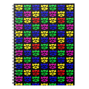 Cuaderno Patrón de calaveras coloridas