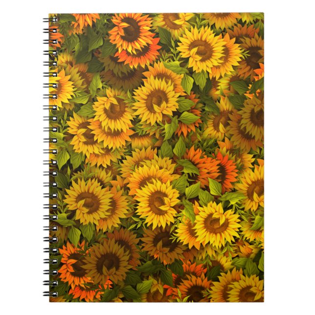 Cuaderno Patrón de campo de girasol (Frente)