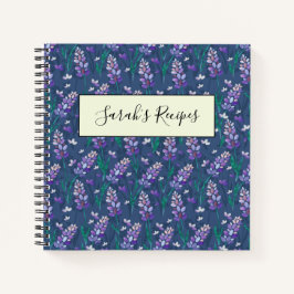 Cuaderno Patrón de campos de lavanda en morado