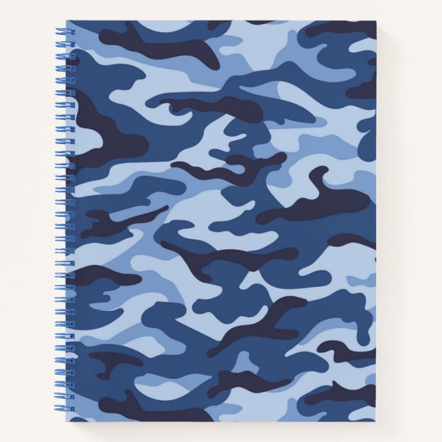 Cuaderno Patrón de camuflaje azul oscuro (Anverso)