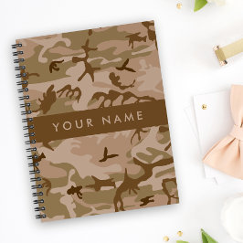 Cuaderno Patrón de Camuflaje del Desierto, Tu nombre, Perso