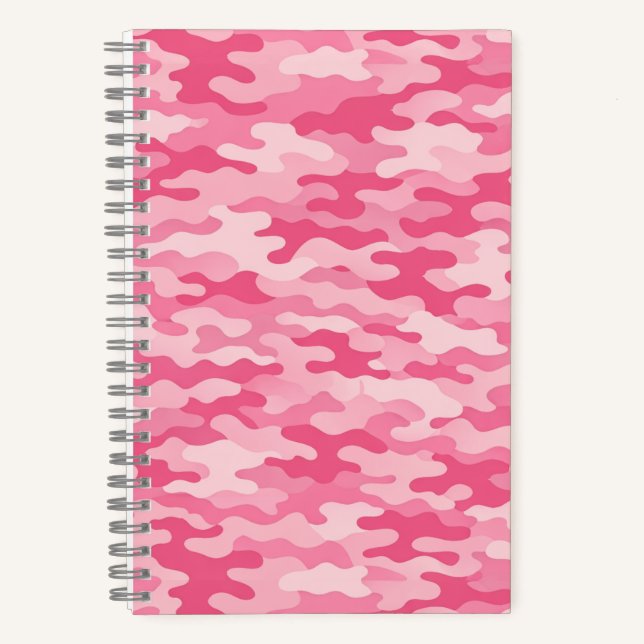 Cuaderno Patrón de camuflaje femenino rosa (Anverso)