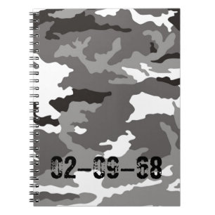 Cuaderno Patrón de camuflaje gris