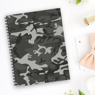 Cuaderno Patrón de camuflaje gris, patrón militar, ejército