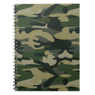 Cuaderno Patrón de camuflaje militar verde