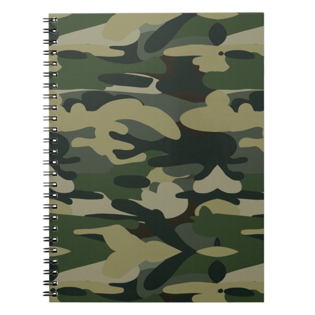 Cuaderno Patrón de camuflaje militar verde (Frente)
