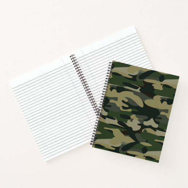 Cuaderno Patrón de camuflaje militar verde (Interior)