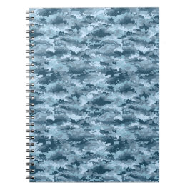 Cuaderno Patrón de camuflaje pixelado militar azul