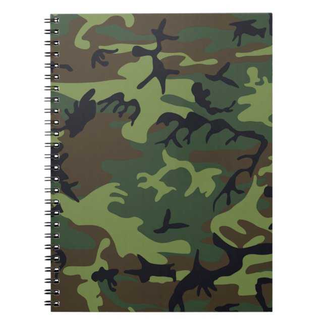 Cuaderno Patrón de camuflaje verde clásico (Frente)