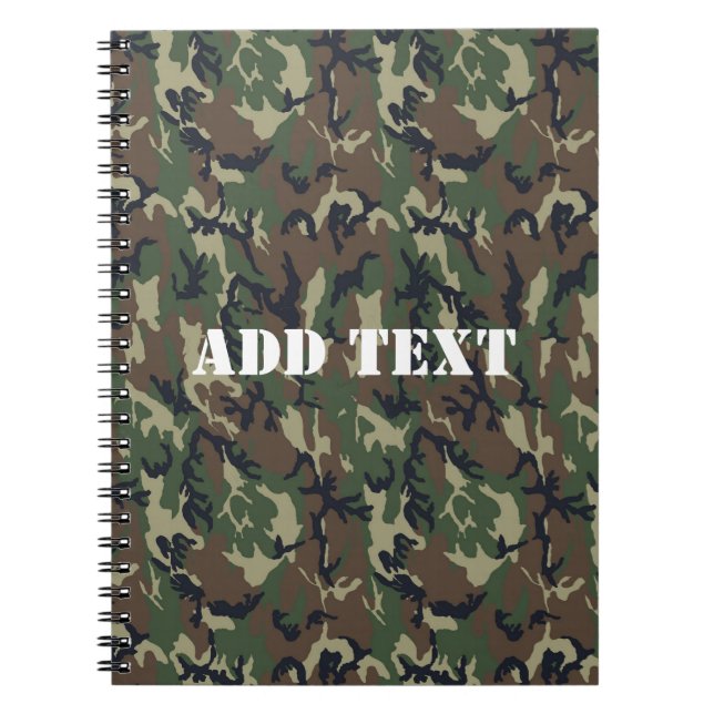 Cuaderno Patrón de camuflaje verde militar (Frente)