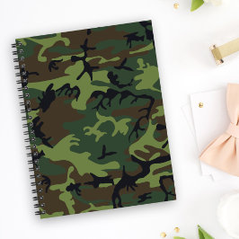 Cuaderno Patrón de camuflaje verde, patrón militar, ejércit