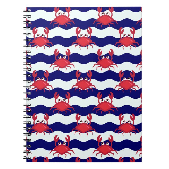 Cuaderno Patrón de cangrejos felices (Frente)
